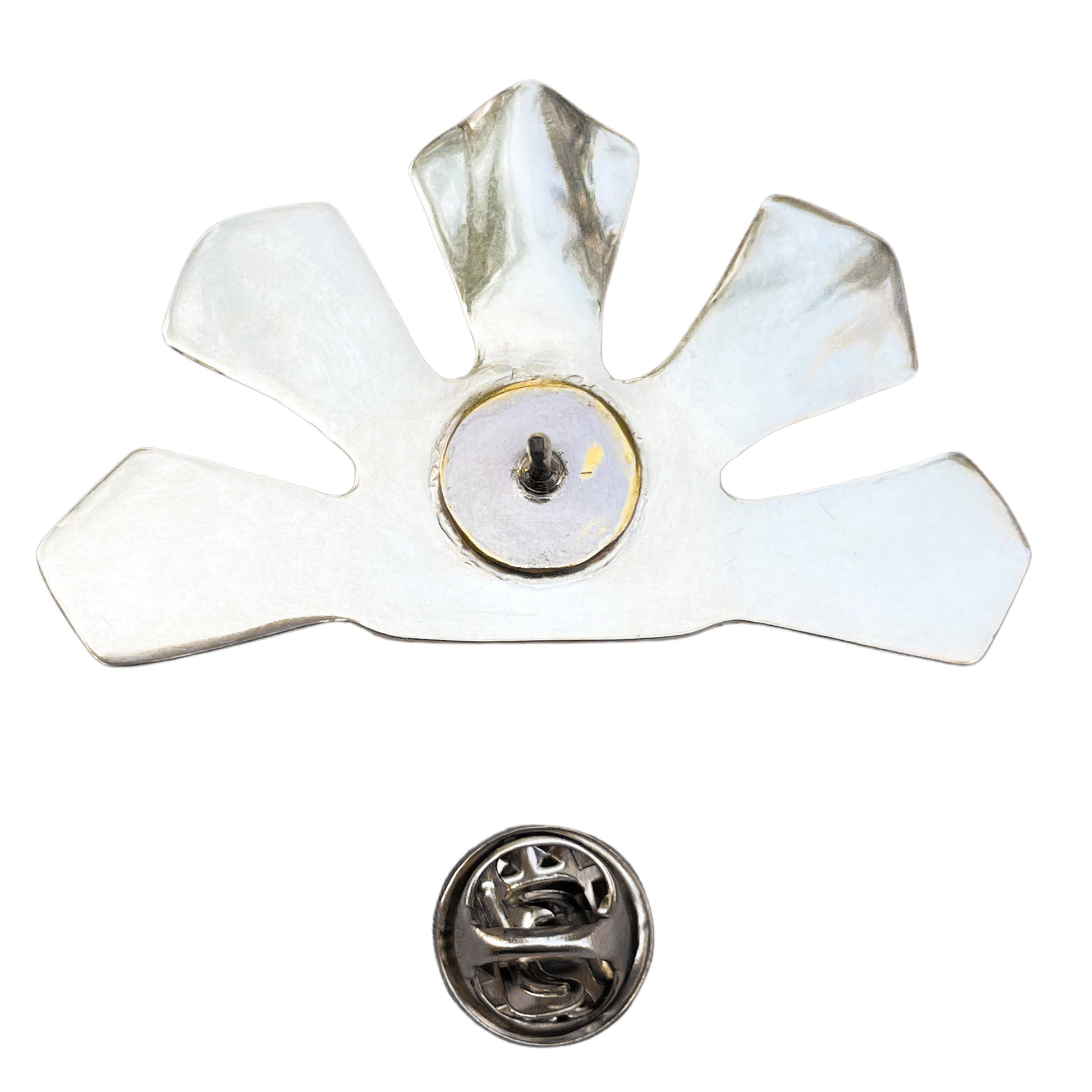 Deco Sunray Turquoise Hat Pin / Brooch - back tie tac pin with butterfly clutch.