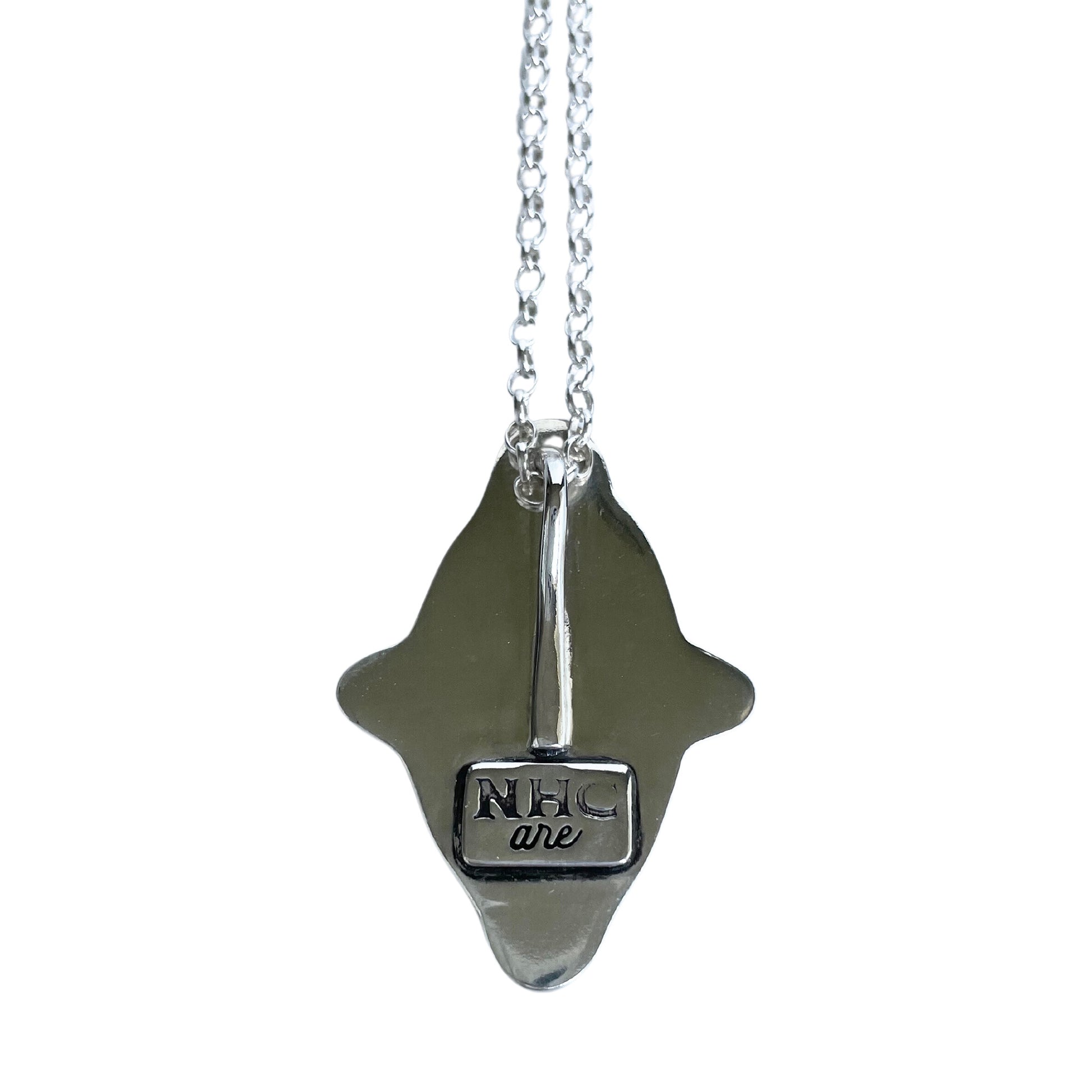 Dendritic Agate Sterling Silver Necklace - back.