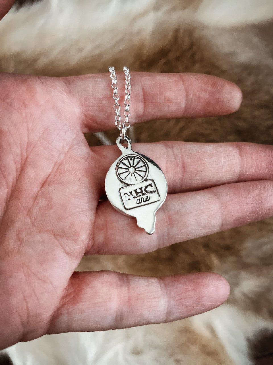 Dendritic Agate Sterling Silver Necklace - the pendant is crafted with fine & sterling silver, hangs from an infinity style bail on a classic 20" sterling silver oval rollo chain, and features my maker's mark on the back.